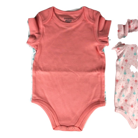 FIRST IMPRESSIONS Baby Girls 4-Pack Ice Cream Cotton Bodysuit Set - Picture 3 of 7
